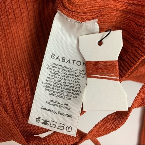 NWT Babaton Ambrosia Sculpt Knit Tie-Back Longsleeve Sweater Size Small - Picture 9 of 12